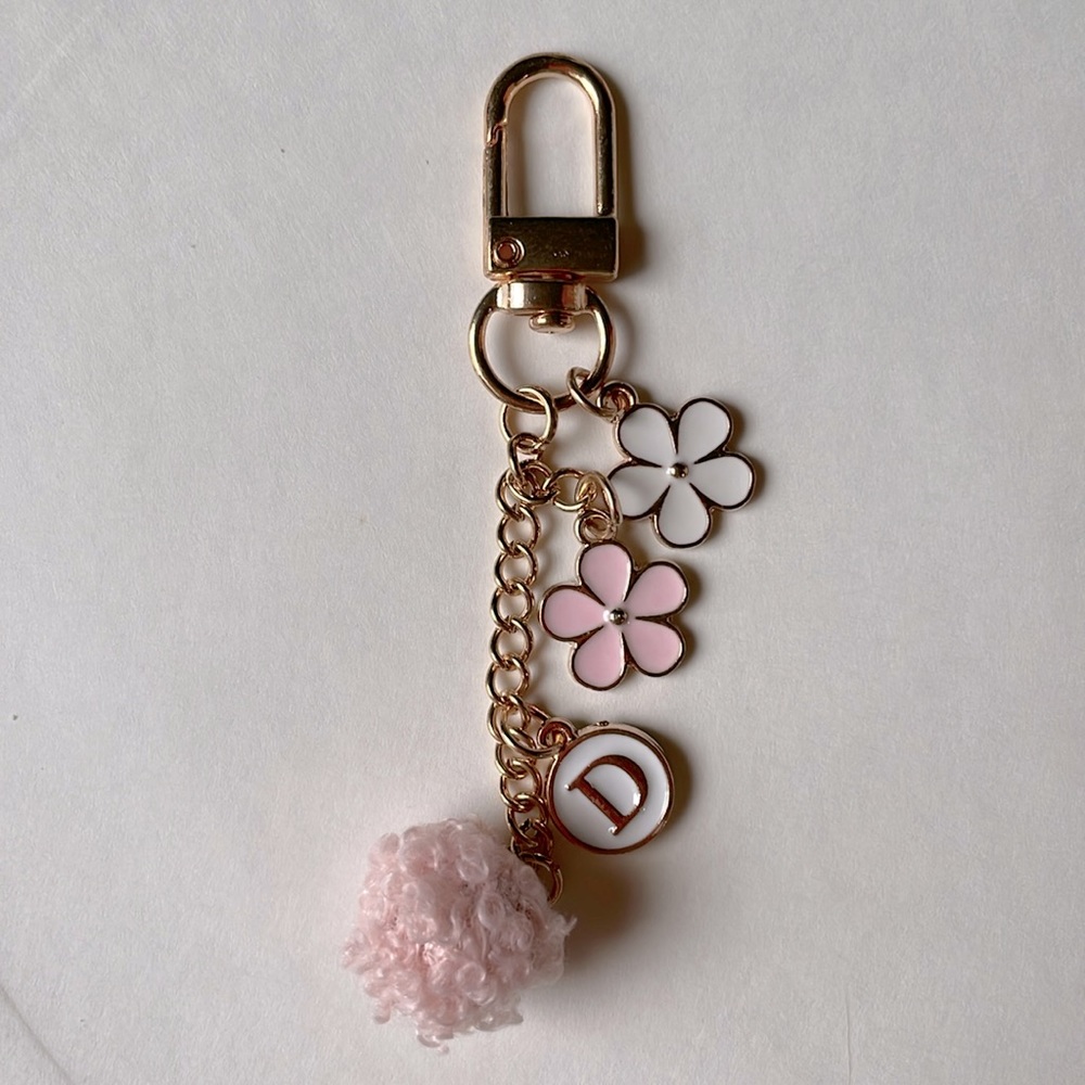 Flowers Pink & White Purse Charm